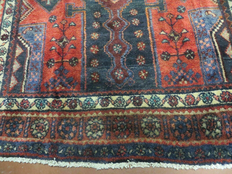 4' X 9' Antique Handmade Turkish Tribal Oriental Geometric Wool Rug