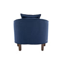 Accent Chair with Ottoman, Mid Century Modern Barrel Chair Upholstered Club Tub Round Arms Chair for Living Room