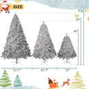 7.4FT Sliver Pre-Lit Artificial Christmas Tree