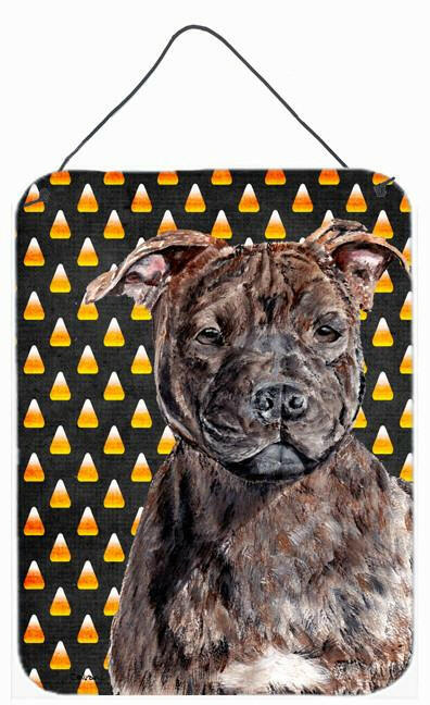 Staffordshire Bull Terrier Staffie Candy Corn Halloween Wall or Door Hanging Prints SC9657DS1216