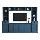 Minimalist Entertainment Wall Unit with Bridge for TVs Up to 75''