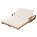 Double Acacia Wood Chaise Lounge Set