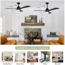 52" Solid Wood Blades Ceiling Fan with Lights Remote Control, Quiet DC Motor by HouseOfZazla