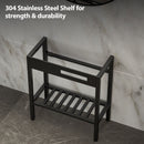 Inspired Console Sink With Built In Washboard, Overflow & Sleek Legs, 28" X 12" - White / Black by HouseOfZazla