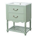 Wave Design Bathroom Vanity With Sink, 2 Drawers And Open Shelf by Unique Piece Furniture