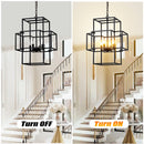 4 Light Metal Lantern Tiered Pendant Hanging Light Fixtures, Industrial Farmhouse Adjustable Height Chandeliers For Dining Room Hallway Foyer Entryway (E12 Bulbs Not Included) by Unique Piece Furniture