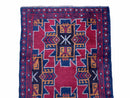 2' 8" X 4' 6" Vintage Handmade Tribal Wool Rug Balouchi Rug Afghan Rug Red Blue