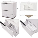 Fluted Bathroom Vanity With Ceramic Sink and Soft-Close Slides by HouseOfZazla