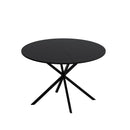 47.24" Modern Cross Leg Round Dining Table, Black Top Occasional Table, Two Piece Removable Top, Matte Finish Iron Legs