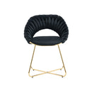 Accent Chairs Set of 2, Velvet Side Chairs with Gold Legs, Mid-Century Upholstered Dining Chairs for Living Room, Kitchen, Bedroom, Beauty Room