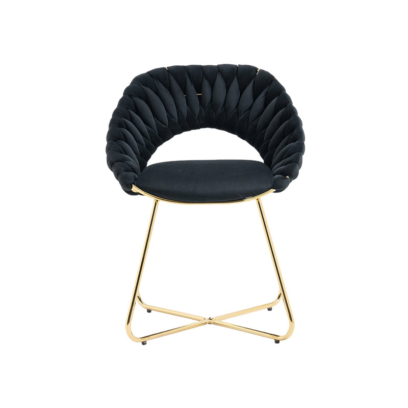 Accent Chairs Set of 2, Velvet Side Chairs with Gold Legs, Mid-Century Upholstered Dining Chairs for Living Room, Kitchen, Bedroom, Beauty Room