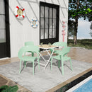 4 Piece Set Of Modern Designed Single Chairs With Folding Square Table by HouseOfZazla