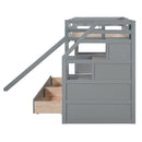 Bunk Bed With Storage Staircase, Slide, Desk, Drawers, And Shelves by HouseOfZazla