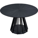 47.24 Inch Saving Place Table,Wooden Dining Table for 4 Persons,Modern Design Round Kitchen Table with Sturdy Pedestal for Living Room,Apartment,Restaurant,Black