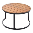 6-Piece Outdoor Sectional Sofa Set with Round Nesting Coffee Tables and Seating Sofa with Cushions for Patio, Porch and Garden (Beige)