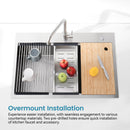 Stainless Steel Kitchen Sink, 33”x22” Single Bowl, Overmount, Brushed Finish by HouseOfZazla