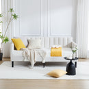 Elena - Boucle Upholstered Daybed, Ribbed Tufted Backrest by HouseOfZazla