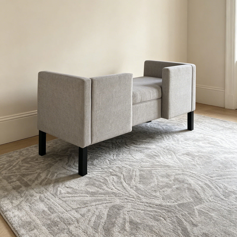 Upholstered Ottoman With 2 Bolster Pillows For Living Room - Gray, photo 13 of 13