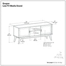 Draper - Handcrafted Mid Century Low TV Media Stand