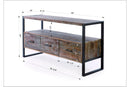 Reclaimed Wood Media TV Console Table With 3 Drarwer, Open Shelf - Antique Gray by HouseOfZazla