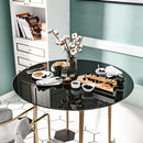 36" Round Tempered Glass Table Top Black Glass 1 / 4" Thick Round Polished Edge - Black by HouseOfZazla