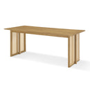 5-Piece Rubber Wood Indoor Dining Set With Rattan & Chairs