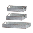 Decorative Galvanized Nesting Trays (Set of 3) - Gray by HouseOfZazla