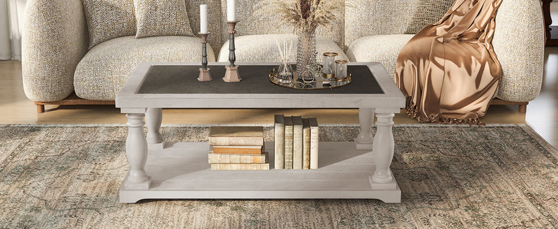 Vibe Haus Farmhouse Rectangular Coffee Table, photo 6 of 10