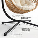 Folding PE Rattan Hanging Egg Chair with Stand by HouseOfZazla