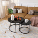 Nesting Coffee Table Set of 2 with Marble Pattern Tops