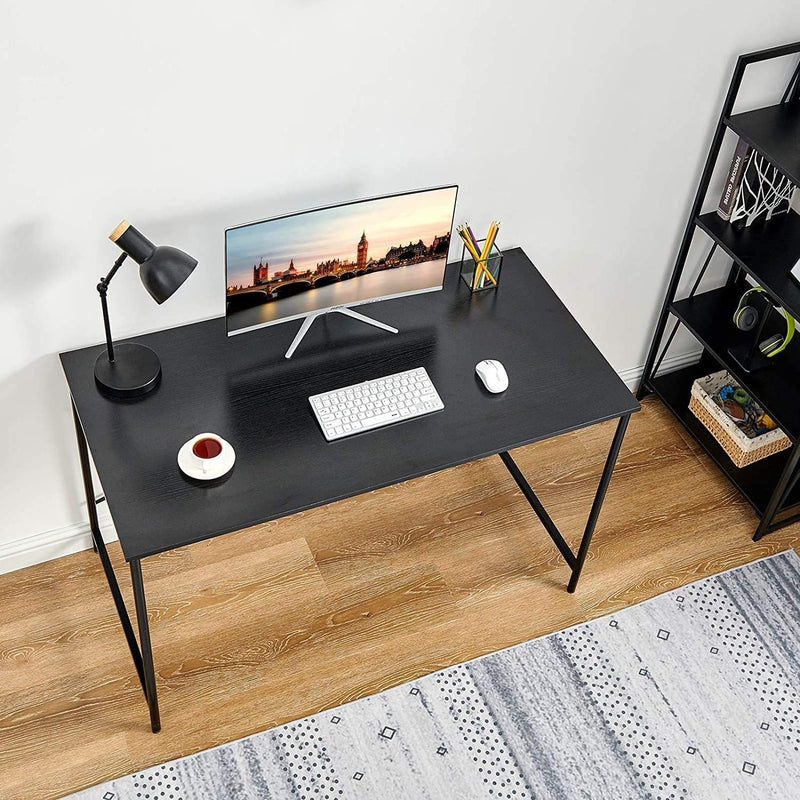 47.2" x 23.6" x 29.6" Metal Frame Home Office Writing Desk - Full Black