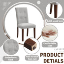 7-piece Modern Dining Table Set, Gray Sintered Stone Dining Table with 6 Tufted Upholstered Chairs, 63-inch Rectangle Dining Table for Dining Room