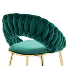 Accent Chairs Set of 2, Velvet Side Chairs with Gold Legs, Mid-Century Upholstered Dining Chairs for Living Room, Kitchen, Bedroom, Beauty Room