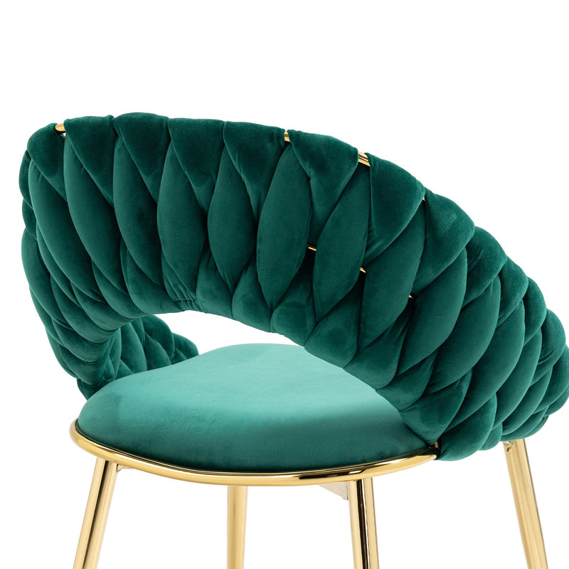 Accent Chairs Set of 2, Velvet Side Chairs with Gold Legs, Mid-Century Upholstered Dining Chairs for Living Room, Kitchen, Bedroom, Beauty Room