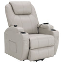 Selwyn - Upholstered Power Massage Recliner With Heat And Massage Functions - Champagne by HouseOfZazla
