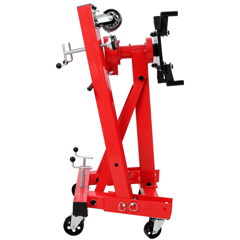 1500 lbs Folding Engine Stand, Geared Rotating Head, 360-Degree Adjustable, Red, photo 8 of 10