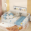 Metal Floor Bed Frame With Fence And Door by HouseOfZazla