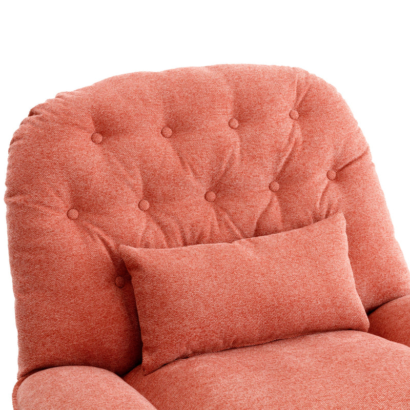 270 Degree Swivel Power Recliner with Voice Control, Bluetooth Music Player,USB Ports, Atmosphere Lamp, Hidden Arm Storage and Mobile Phone Holder for Living Room, Bedroom, Apartment, Red