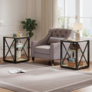 Set of 2 Modern End Table Nightstands