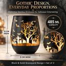 Crystal Halloween Stemless Wine Glass - Set of 2