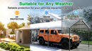 12x25 FT Galvanized Steel Carport with Shelter and Shed
