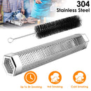 Pellet Smoker Tube 12" Stainless Steel BBQ Grill Smoker Tube Pipe For Wood Chips Cold Hot Smoking