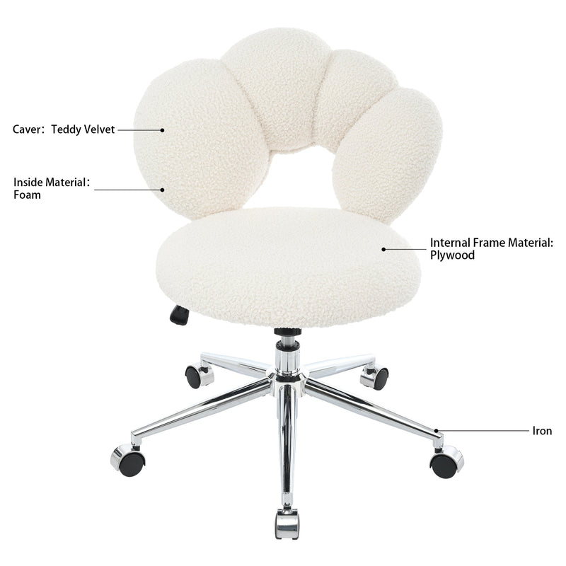 360Swivel Height Adjustable,Swivel Chair,Teddy fabric,home office chair