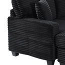 Upholstered U-Shaped Sectional Sofa With Movable Ottoman And Side Storage Pockets by HouseOfZazla