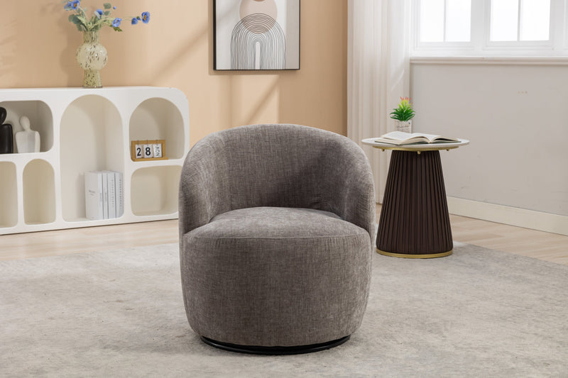 Walker Edison | Chenille Swivel Accent Barrel Chair