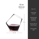 Rolling Crystal Wine Glasses Set of 2 by Viski