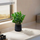 Handmade Ceramic Flower Pot with Groove Pattern
