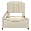 Upholstered Daybed With Classic Stripe Shaped Headboard by HouseOfZazla