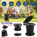Retractable Portable Toilet Collapsible Portable Potty for Adults Emergency Toilet Kit with Adjustable Height Lid 20 Garage Bags Carry Bag for Camping