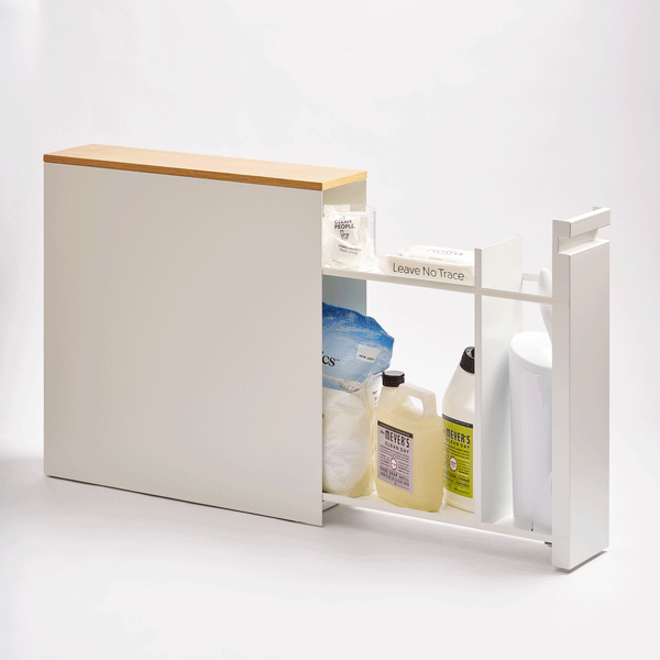 Pull-Out Bathroom Storage Cabinet - Steel + Wood, photo 2 of 16
